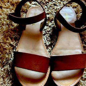 Faux leather sandals